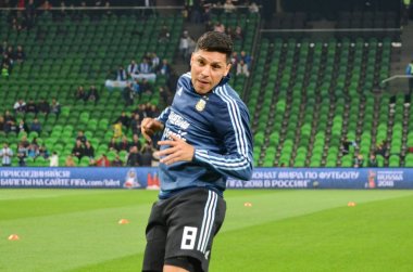 Krasnodar, Rusya - 14 Kasım 2017: Enzo Perez bir FRIEN sırasında