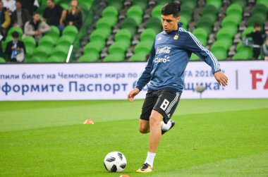 Krasnodar, Rusya - 14 Kasım 2017: Enzo Perez bir FRIEN sırasında
