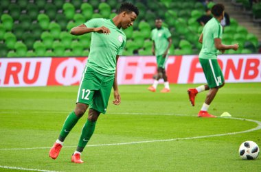 Krasnodar, Rusya - 14 Kasım 2017: Abdullahi Shehu sırasında bir 