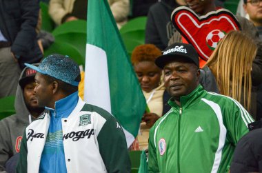 Krasnodar, Rusya - 14 Kasım 2017: Nijeryalı destekçileri demek