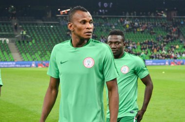Krasnodar, Rusya Federasyonu - 14 Kasım 2017: Uche Agbo fiel bırakır