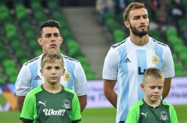 Krasnodar, Rusya - 14 Kasım 2017: Alman Pezzella (R), CRI