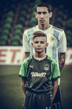 Krasnodar, Rusya - 14 Kasım 2017: Angel Di Maria sırasında bir f