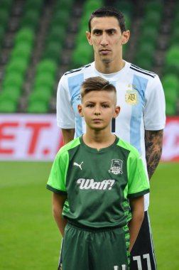 Krasnodar, Rusya - 14 Kasım 2017: Angel Di Maria sırasında bir f