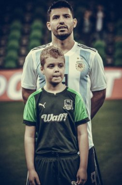 Krasnodar, Rusya - 14 Kasım 2017: Sergio Aguero sırasında bir fr