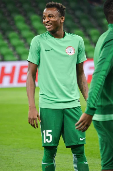 Krasnodar, Rusya - 14 Kasım 2017: CHIDIEBERE Nwakali sırasında