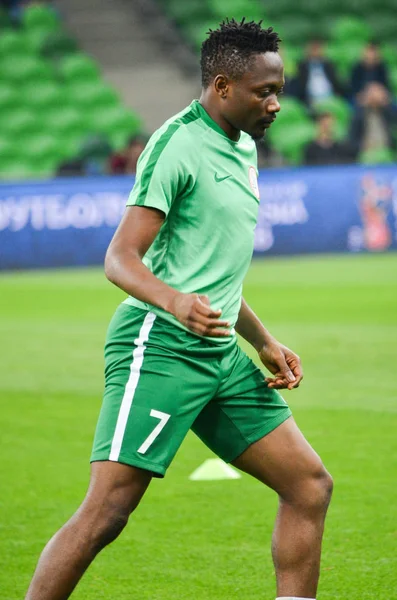 Krasnodar, Rusya - 14 Kasım 2017: Ahmed Musa bir FRIEN sırasında