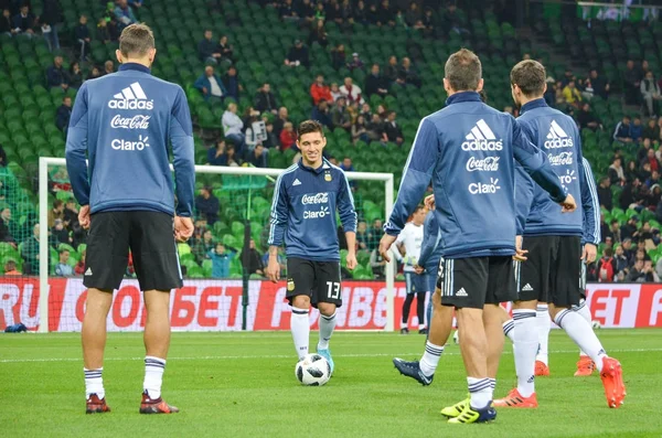 Krasnodar, Rusya - 14 Kasım 2017: Eğitim futbol oyun