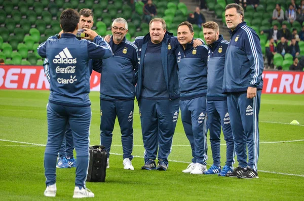 KRASNODAR, RUSSIA - November 14, 2017: Coaching staff of the Arg — Stock Photo, Image