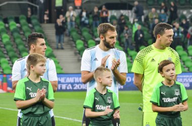 Krasnodar, Rusya - 14 Kasım 2017: Futbolcuların n