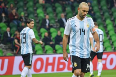 Krasnodar, Rusya - 14 Kasım 2017: Javier Mascherano sırasında 