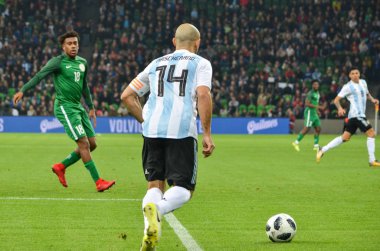 Krasnodar, Rusya - 14 Kasım 2017: Javier Mascherano sırasında 