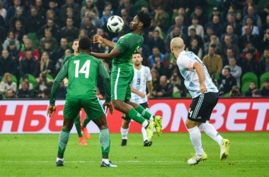 Krasnodar, Rusya - 14 Kasım 2017: Ola Aina sırasında bir daha