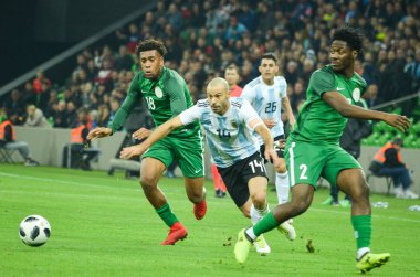 Krasnodar, Rusya - 14 Kasım 2017: Javier Mascherano (C) dur