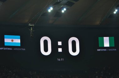 Krasnodar, Rusya - 14 Kasım 2017: Scoreboa konuda