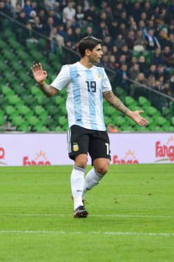 Krasnodar, Rusya - 14 Kasım 2017: Hiç Banega bir erkekte sırasında