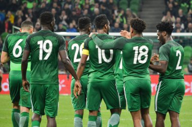 Krasnodar, Rusya - 14 Kasım 2017: Futbolcular milletin