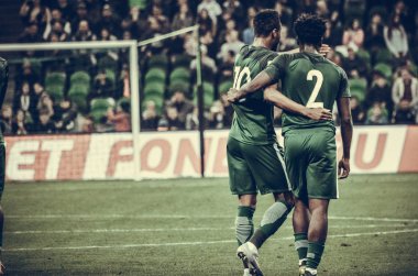 Krasnodar, Rusya - 14 Kasım 2017: Futbolcular milletin