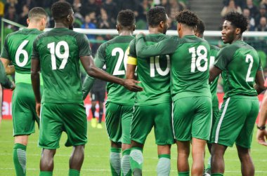 Krasnodar, Rusya - 14 Kasım 2017: Futbolcular milletin