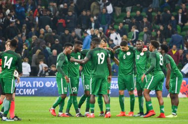 Krasnodar, Rusya - 14 Kasım 2017: Futbolcular milletin