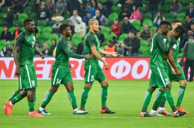 Krasnodar, Rusya - 14 Kasım 2017: Futbolcular milletin