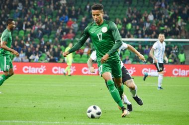 Krasnodar, Rusya - 14 Kasım 2017: Tyronne Ebuehi (R) sırasında