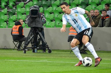 Krasnodar, Rusya - 14 Kasım 2017: Angel Di Maria sırasında bir f