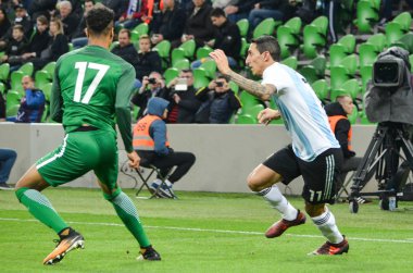 Krasnodar, Rusya - 14 Kasım 2017: Angel Di Maria sırasında bir f