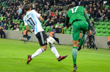 Krasnodar, Rusya - 14 Kasım 2017: Angel Di Maria sırasında bir f