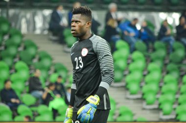 Krasnodar, Rusya - 14 Kasım 2017: Mutlu Francis Uzoho durin