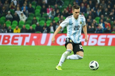 Krasnodar, Rusya - 14 Kasım 2017: Giovani Lo Celso sırasında bir