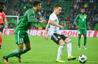 Krasnodar, Rusya - 14 Kasım 2017: Tyronne Ebuehi Gi karşı