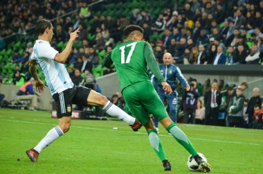 Krasnodar, Rusya - 14 Kasım 2017: Tyronne Ebuehi (R) agains