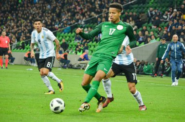 Krasnodar, Rusya - 14 Kasım 2017: Tyronne Ebuehi (L) agains