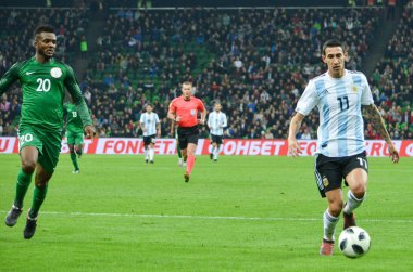 Krasnodar, Rusya - 14 Kasım 2017: Angel Di Maria (R) agains