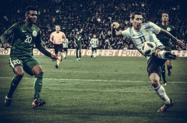 Krasnodar, Rusya - 14 Kasım 2017: Angel Di Maria (R) agains