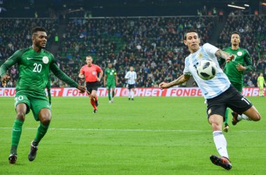 Krasnodar, Rusya - 14 Kasım 2017: Angel Di Maria (R) agains