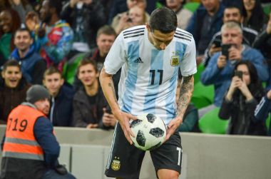 Krasnodar, Rusya - 14 Kasım 2017: Angel Di Maria sırasında bir f