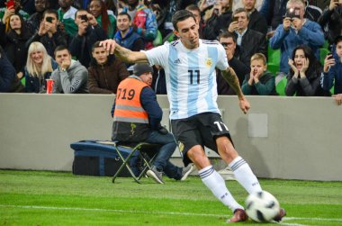 Krasnodar, Rusya - 14 Kasım 2017: Angel Di Maria sırasında bir f