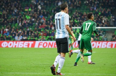 Krasnodar, Rusya - 14 Kasım 2017: Angel Di Maria (R) sırasında