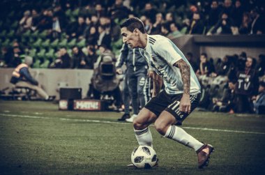 Krasnodar, Rusya - 14 Kasım 2017: Angel Di Maria sırasında bir f