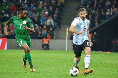 Krasnodar, Rusya - 14 Kasım 2017: Ahmed Musa (L) Em karşı