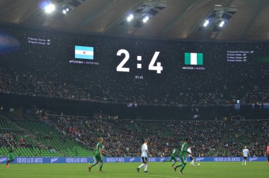 Krasnodar, Rusya - 14 Kasım 2017: Toplam skor scoreb üzerinde