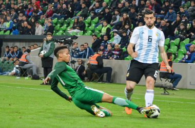 Krasnodar, Rusya - 14 Kasım 2017: Emiliano Insua sırasında bir f