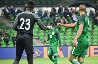 Krasnodar, Rusya - 14 Kasım 2017: Francis Uzoho (L), Willia