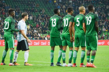 Krasnodar, Rusya - 14 Kasım 2017: Duvar futbol oyuncuları 