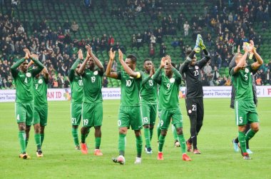 Krasnodar, Rusya - 14 Kasım 2017: Futbolcular milletin