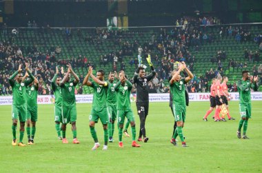 Krasnodar, Rusya - 14 Kasım 2017: Futbolcular milletin