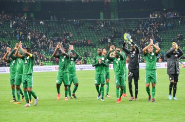 Krasnodar, Rusya - 14 Kasım 2017: Futbolcular milletin