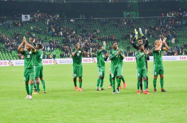 Krasnodar, Rusya - 14 Kasım 2017: Futbolcular milletin